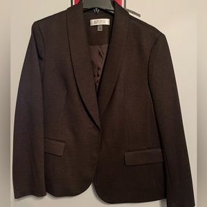Kasper Petite Shaw-collar Jacket. Chocolate Combo. Size 16 P. NWT, never worn.